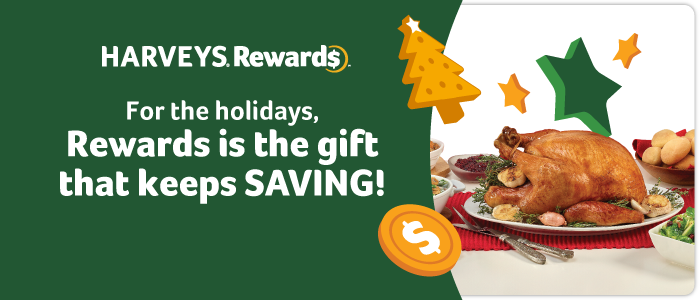 Harveys Rewards with the festive tagline: 